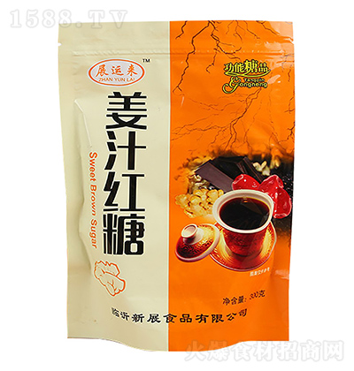 展運來 姜汁紅糖300g袋裝 食用糖批發 烘焙調味品月經產婦甘蔗糖