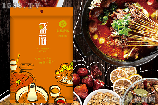 盛梅微辣香湯火鍋底料,口感微辣、鮮咸適口,鮮香濃郁,老少皆宜!